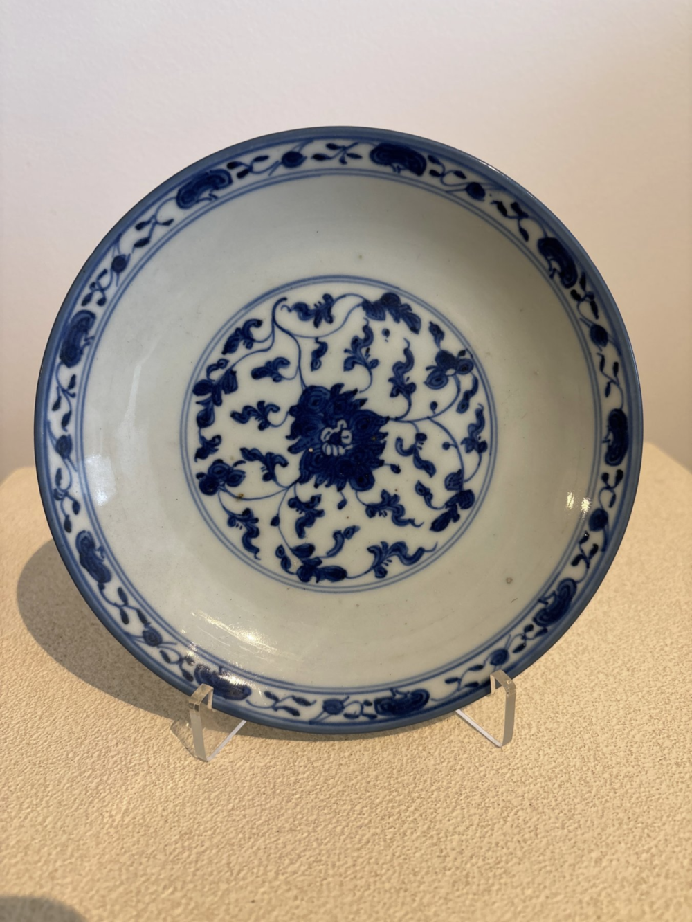 Blue Twisting Flower Plate - Qianlong Period Qing Dynasty 1736-1796 - Image 2