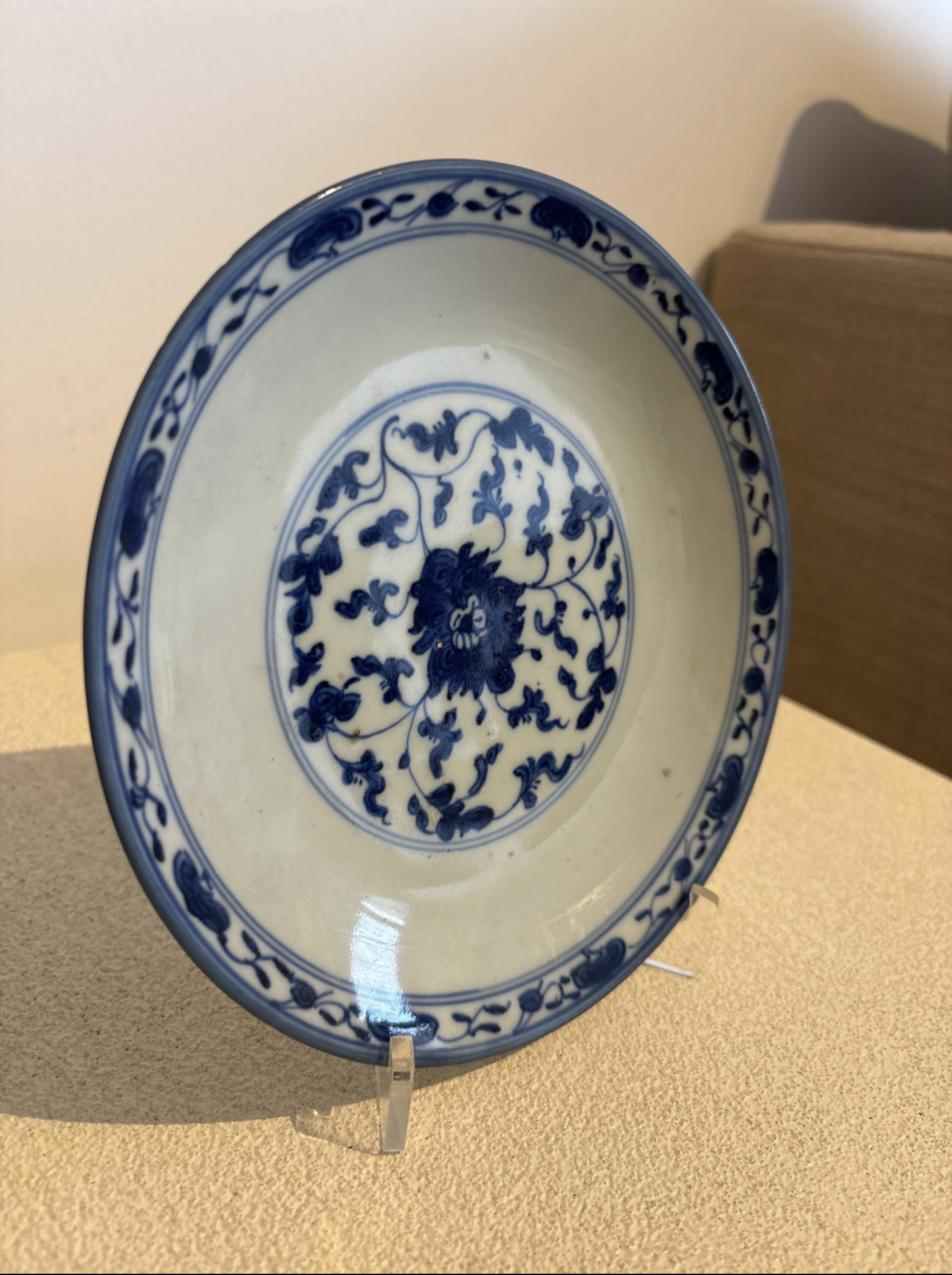 Blue Twisting Flower Plate - Qianlong Period Qing Dynasty 1736-1796 - Image 3