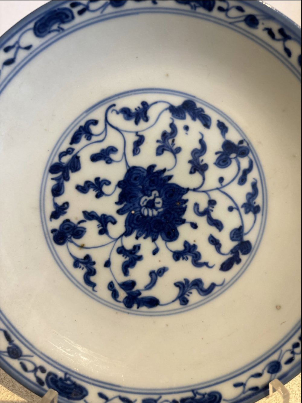Blue Twisting Flower Plate - Qianlong Period Qing Dynasty 1736-1796 - Image 4