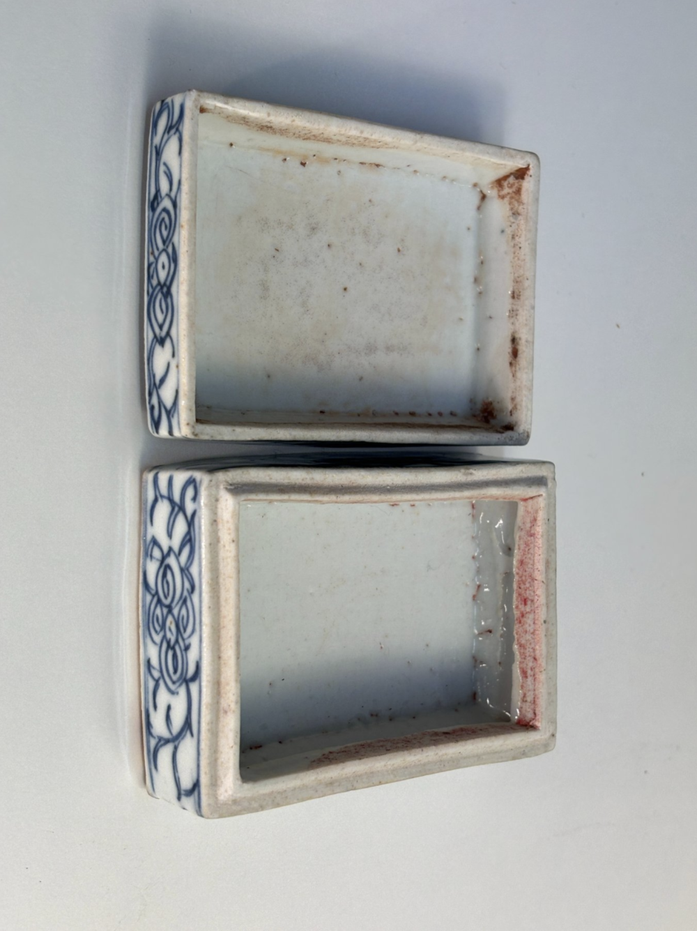 Blue and White Flower Ceramic Ink box mid-Qing Dynasty - Image 2