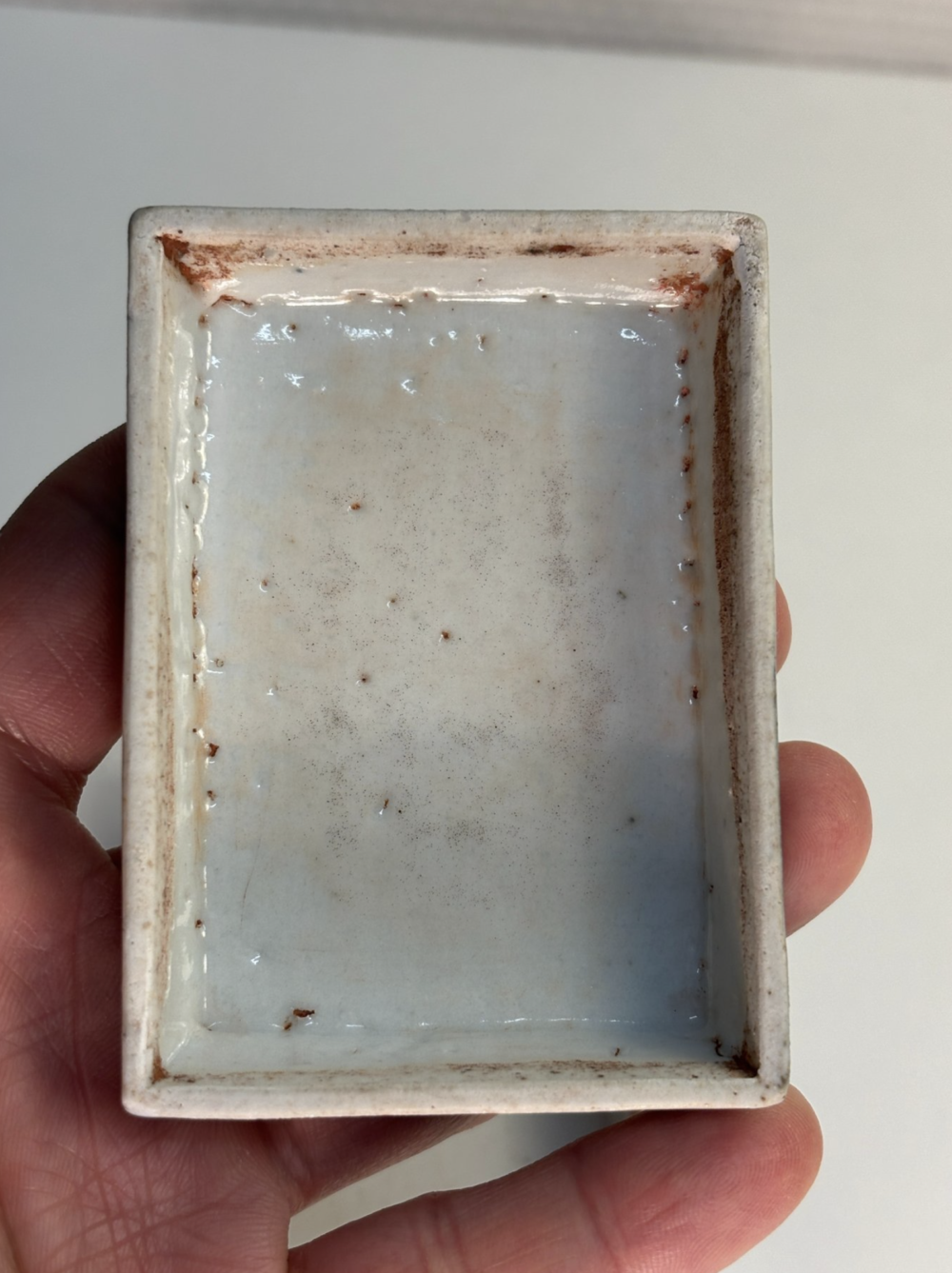 Blue and White Flower Ceramic Ink box mid-Qing Dynasty - Image 4