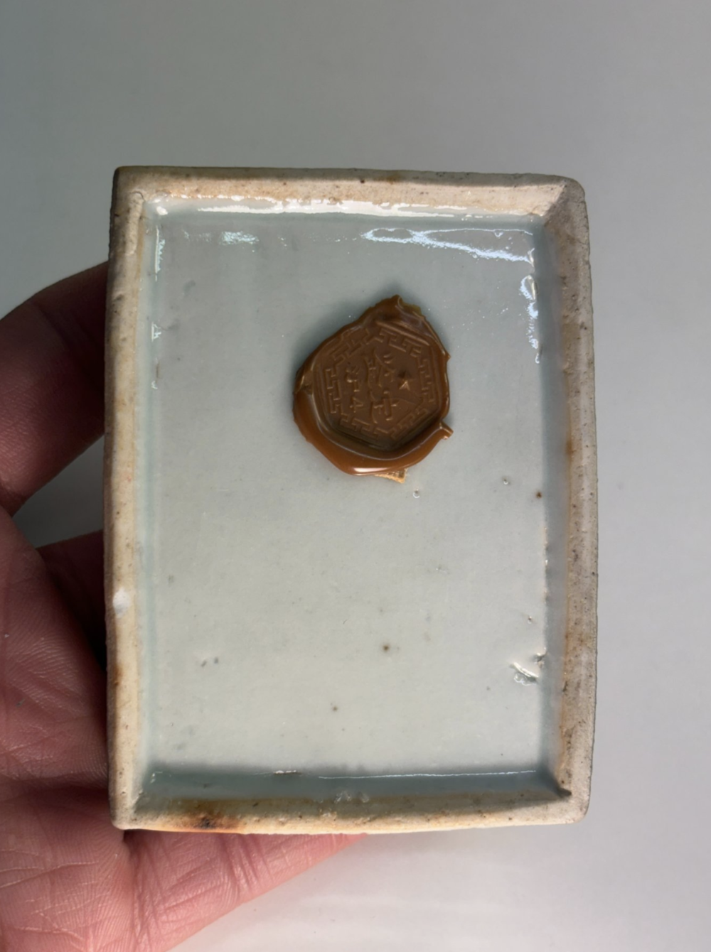 Blue and White Flower Ceramic Ink box mid-Qing Dynasty - Image 5